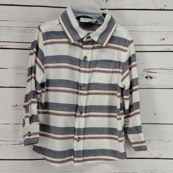 Crazy 8 striped long sleeve button down shirt - Picture 1 of 6